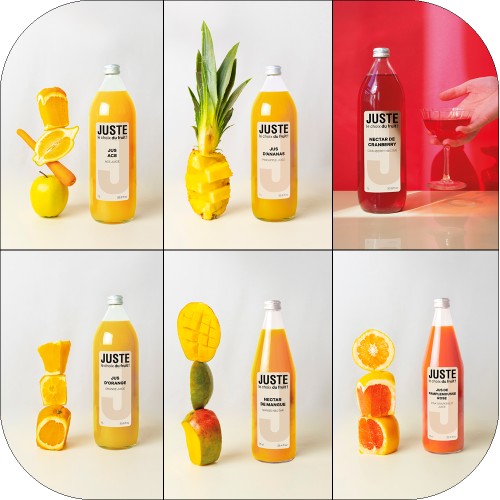 Bouteilles 1L assortiment de jus ACE, ananas, cranberry, orange, pamplemousse rose, nectar de mangue et cranberry